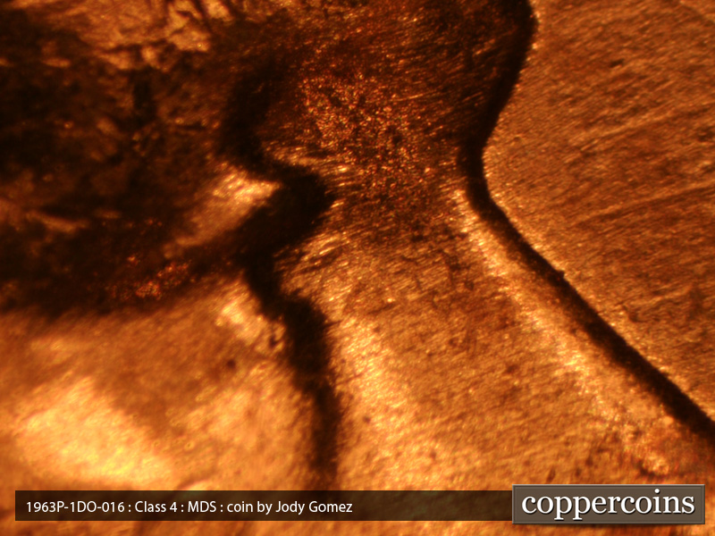 1963 Lincoln cent obverse, CopperCoins die 1963P•1DO•016.