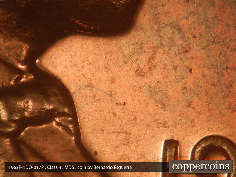 Die-stage B marker on 1963P•1DO•017P (1963 Doubled Die Obverse).