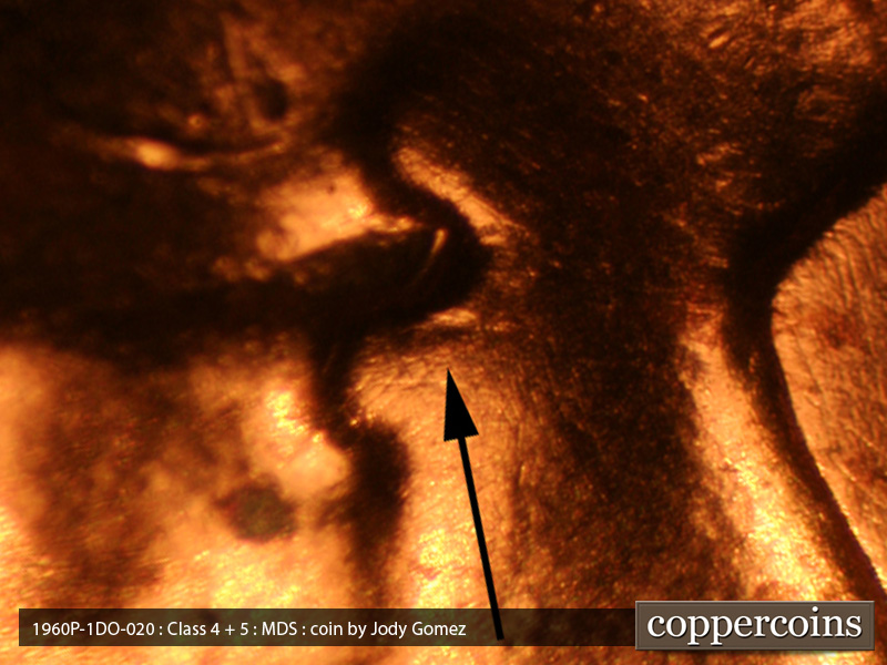 1963 Lincoln cent obverse, CopperCoins die 1963P•1DO•020.