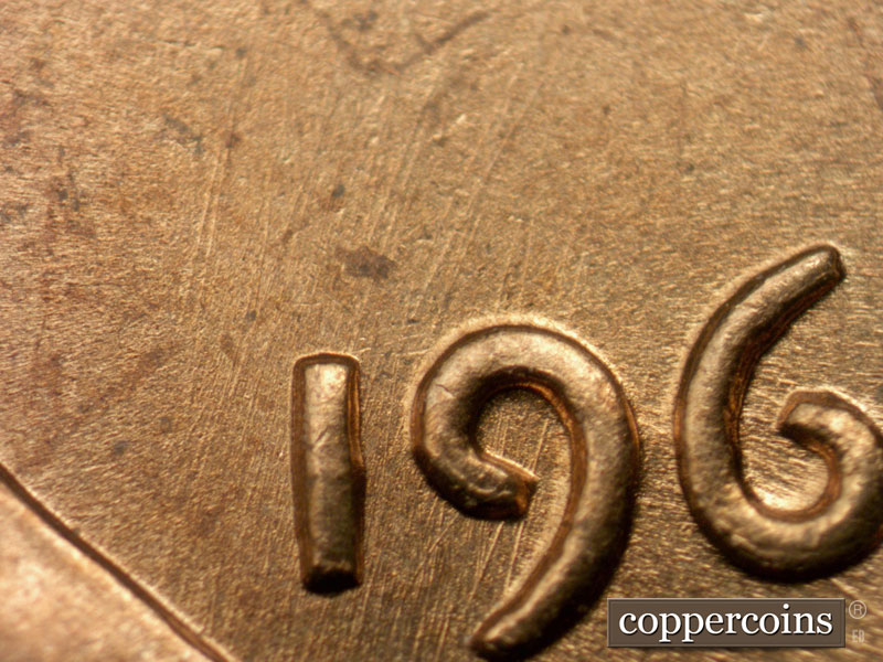Die-stage A marker on 1963P•1DO•021 (1963 Doubled Die Obverse).