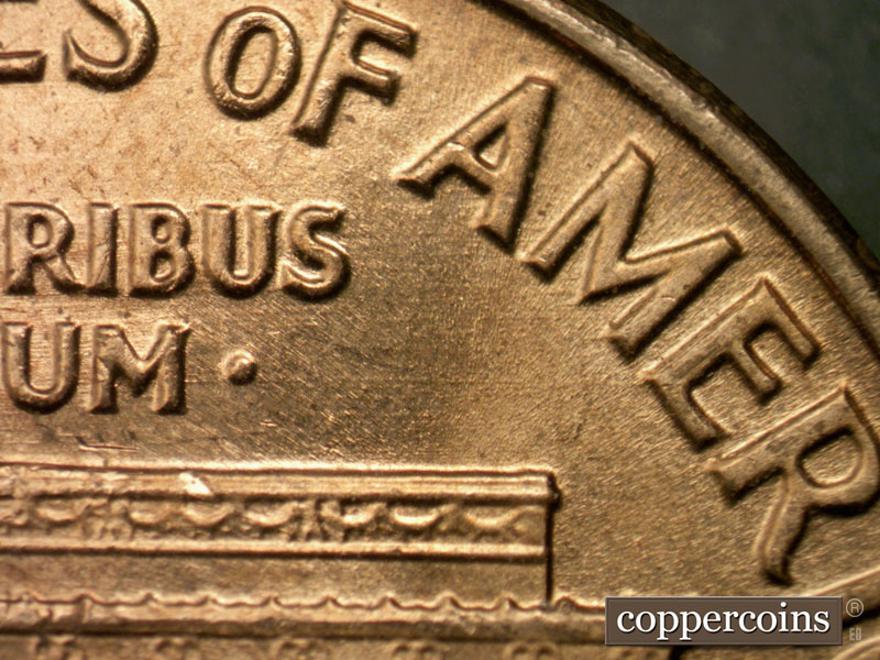 Die-stage A marker on 1963P•1DO•021 (1963 Doubled Die Obverse).