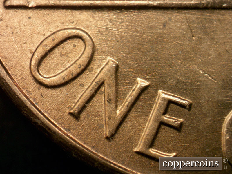 Die-stage A marker on 1963P•1DO•021 (1963 Doubled Die Obverse).