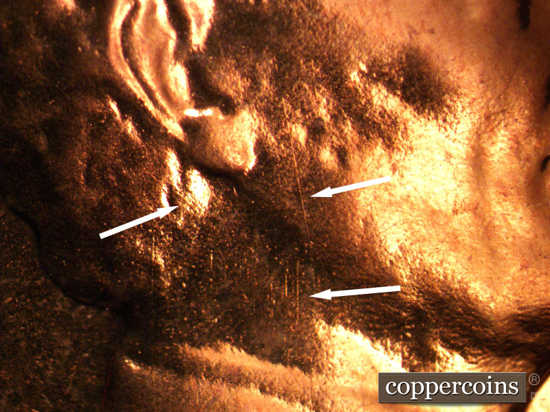 Die-stage B marker on 1963P•1DO•024P (1963 Doubled Die Obverse).