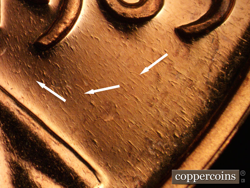 Die-stage B marker on 1963P•1DO•027P (1963 Doubled Die Obverse).