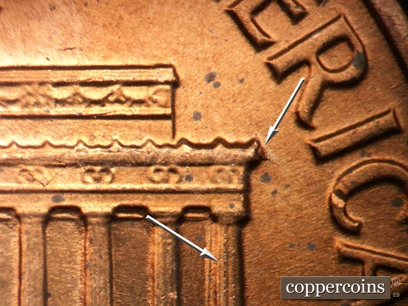 Die-stage B marker on 1963P•1DO•030 (1963 Doubled Die Obverse).
