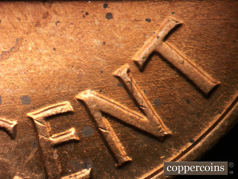 Die-stage B marker on 1963P•1DO•030 (1963 Doubled Die Obverse).