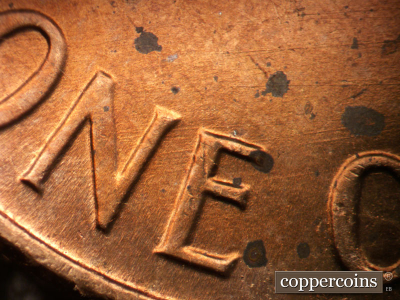 Die-stage B marker on 1963P•1DO•030 (1963 Doubled Die Obverse).