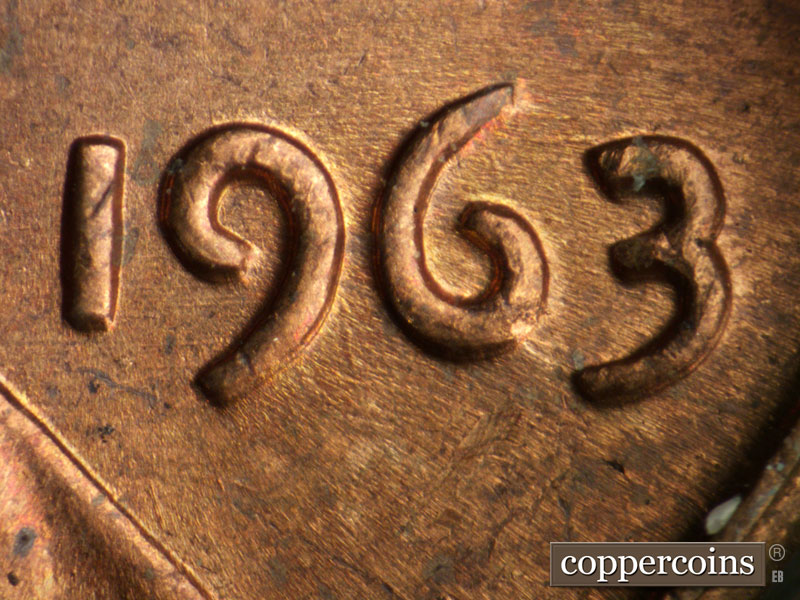 Die-stage C marker on 1963P•1DO•030 (1963 Doubled Die Obverse).