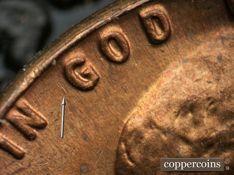 Die-stage C marker on 1963P•1DO•030 (1963 Doubled Die Obverse).
