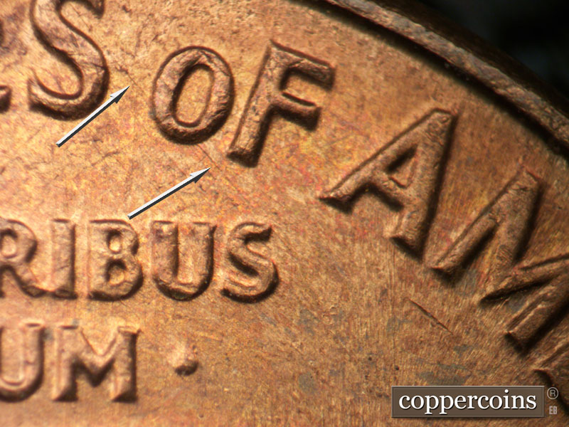 Die-stage C marker on 1963P•1DO•030 (1963 Doubled Die Obverse).