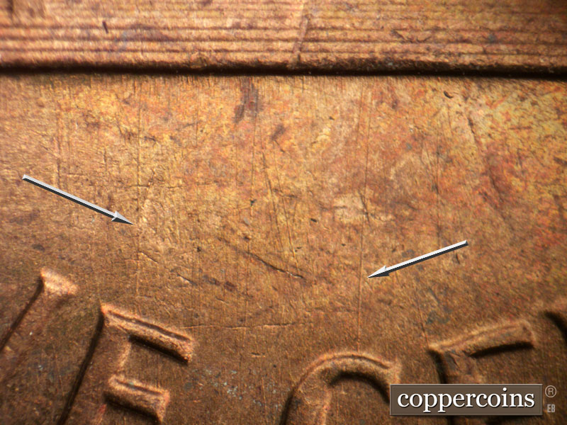 Die-stage C marker on 1963P•1DO•030 (1963 Doubled Die Obverse).