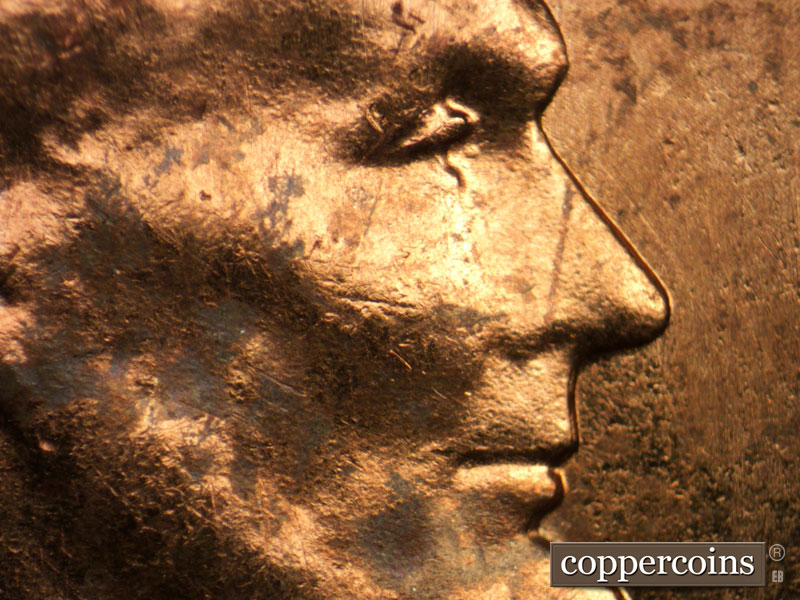 1963 Lincoln cent obverse, CopperCoins die 1963P•1DO•032.