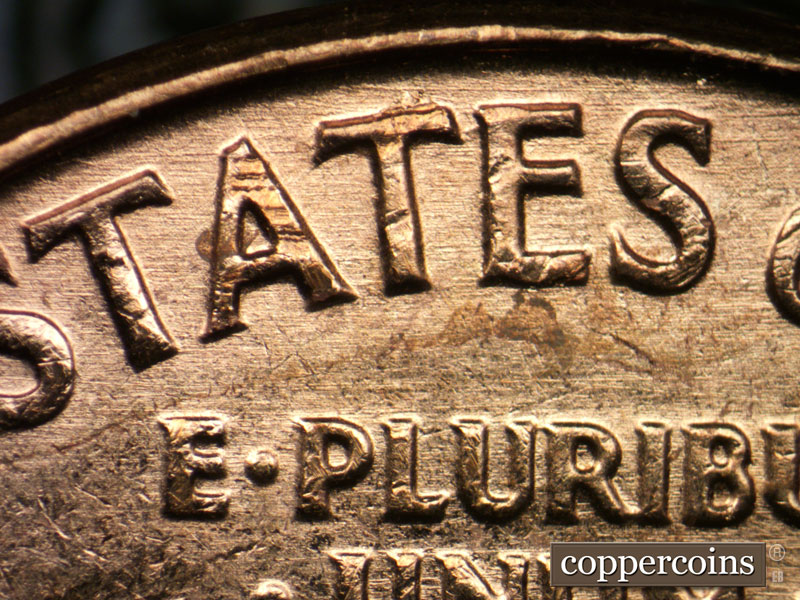 Die-stage B marker on 1963P•1DO•033 (1963 Doubled Die Obverse).