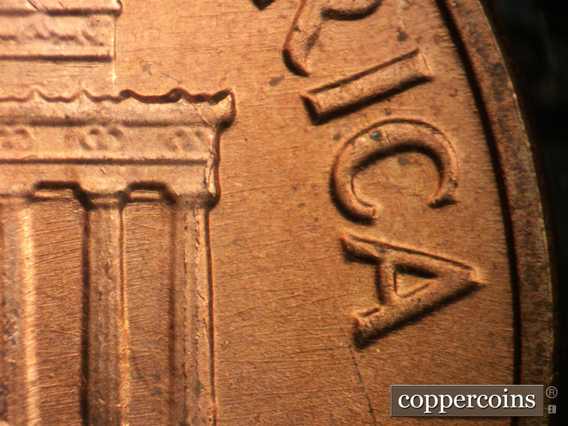 Die-stage B marker on 1963P•1DO•037 (1963 Doubled Die Obverse).