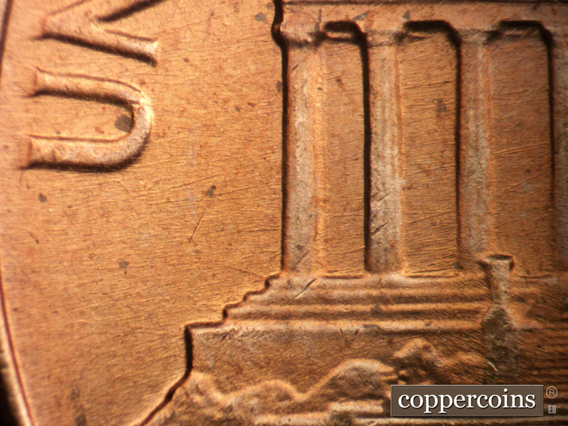 Die-stage B marker on 1963P•1DO•037 (1963 Doubled Die Obverse).