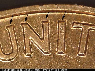 1963 Lincoln cent obverse, CopperCoins die 1963P•1DR•003.