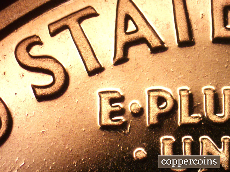 Die-stage A marker on 1963P•1DR•005P (1963 Doubled Die Reverse).