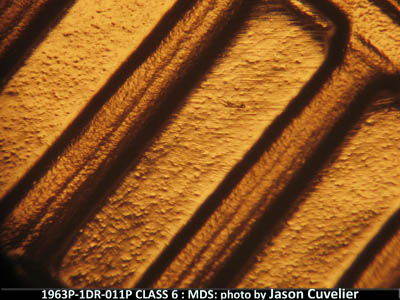 Die-stage B marker on 1963P•1DR•011P (1963 Doubled Die Reverse).