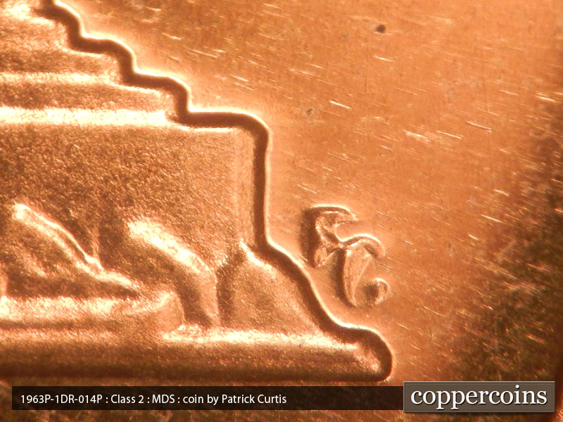 1963 Lincoln cent obverse proof, CopperCoins die 1963P•1DR•014P.
