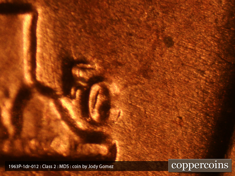 1963 Lincoln cent obverse, CopperCoins die 1963P•1DR•019.