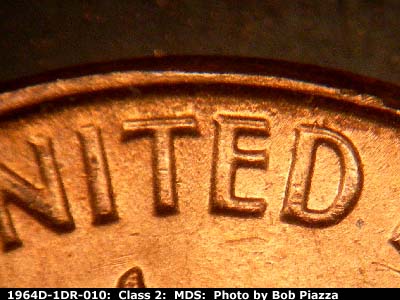 1964 Lincoln cent obverse, CopperCoins die 1964D•1DR•010.