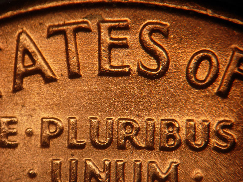 Die-stage B marker on 1964D•1DR•012 (1964 Doubled Die Reverse).