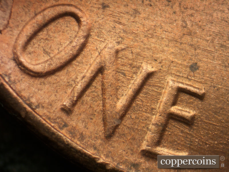 1964 Lincoln cent obverse, CopperCoins die 1964D•1DR•016.