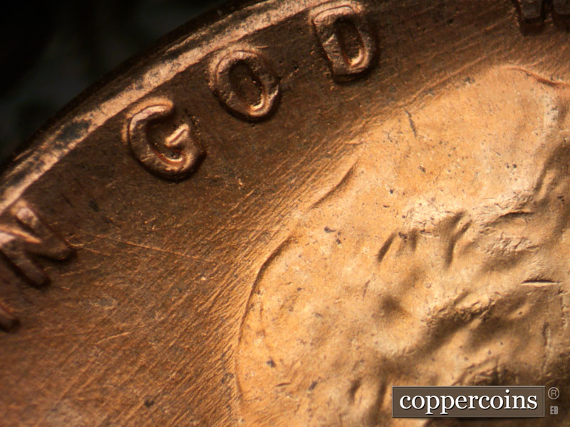 Die-stage C marker on 1964D•1DR•017 (1964 Doubled Die Reverse).