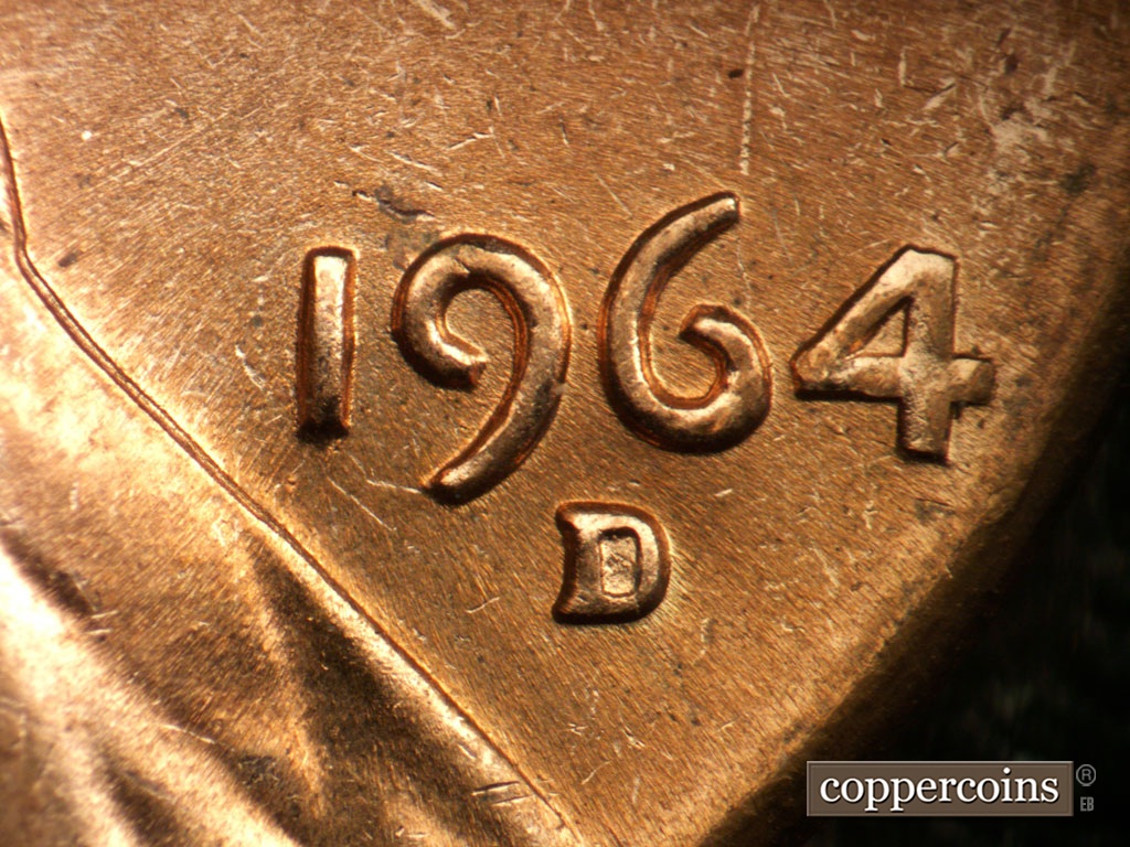 Die-stage B marker on 1964D•1DR•018 showing Date for reference.