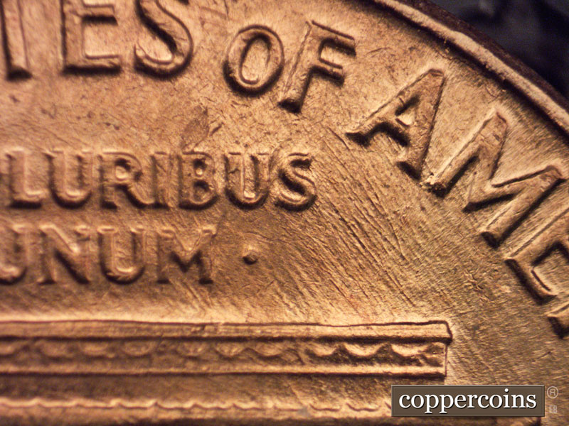 Die-stage B marker on 1964D•1MM•004 (1964 Repunched Mint Mark).