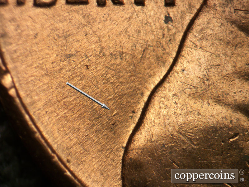 Die-stage B marker on 1964D•1MM•006 (1964 Repunched Mint Mark).