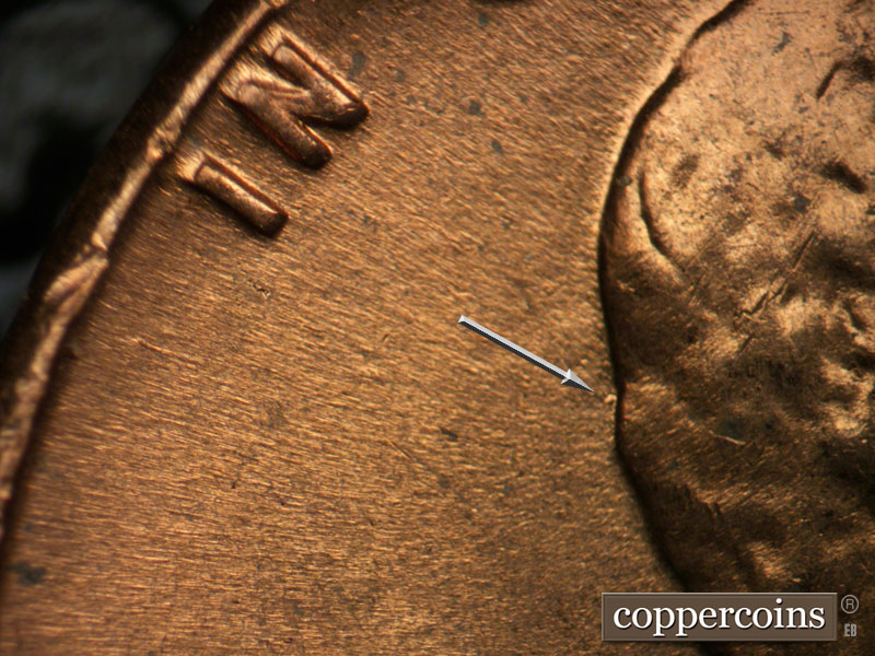 Die-stage B marker on 1964D•1MM•006 (1964 Repunched Mint Mark).