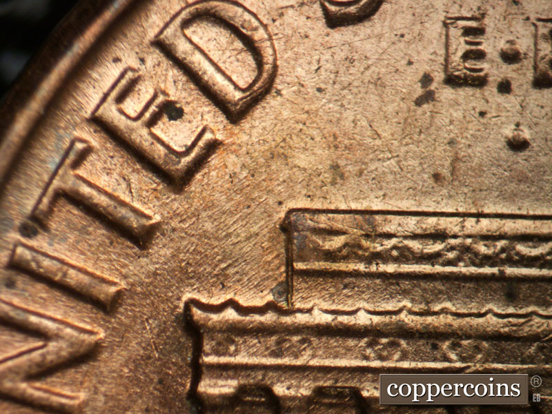 Die-stage B marker on 1964D•1MM•006 (1964 Repunched Mint Mark).