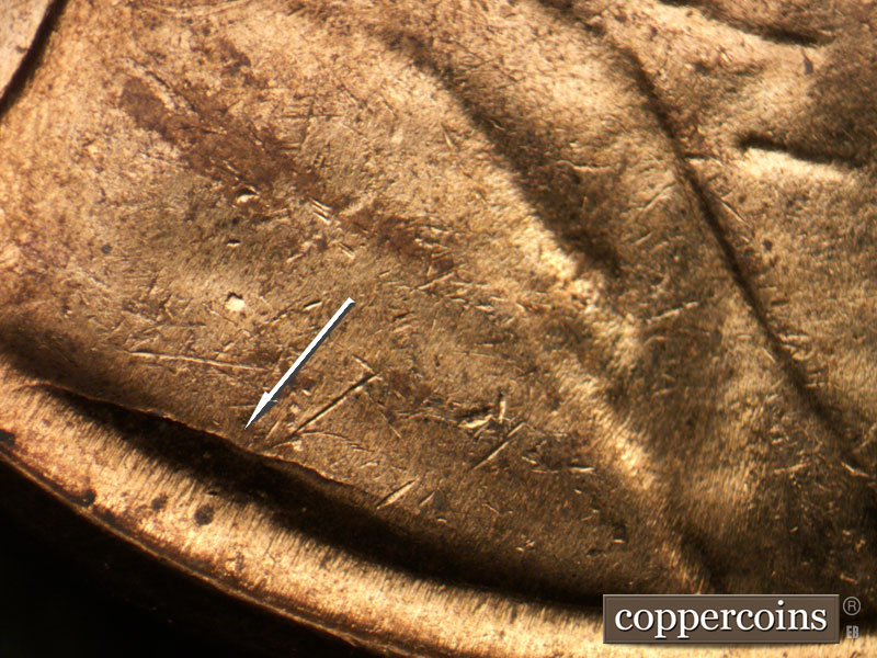 Die-stage C marker on 1964D•1MM•022 (1964 Repunched Mint Mark).