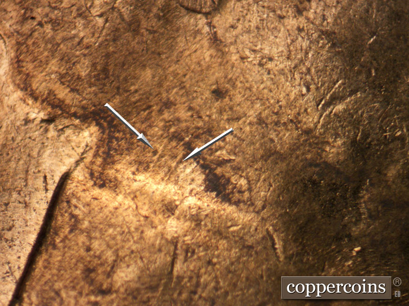 Die-stage C marker on 1964D•1MM•022 (1964 Repunched Mint Mark).