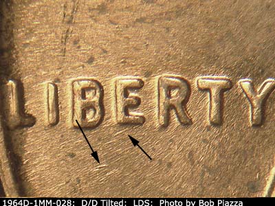 Die-stage C marker on 1964D•1MM•028 (1964 Repunched Mint Mark).