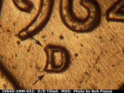 1964 Lincoln cent obverse, CopperCoins die 1964D•1MM•032.