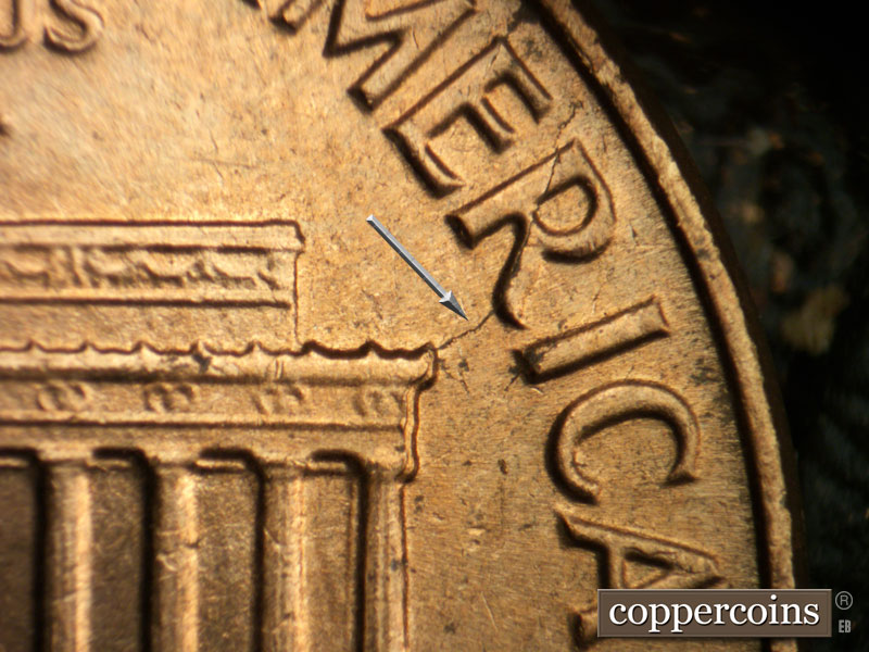 Die-stage B marker on 1964D•1MM•037 (1964 Repunched Mint Mark).