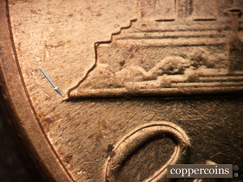 Die-stage B marker on 1964D•1MM•039 (1964 Repunched Mint Mark).