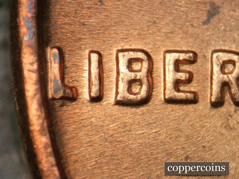 1964 Lincoln cent obverse, CopperCoins die 1964P•1DO•001.