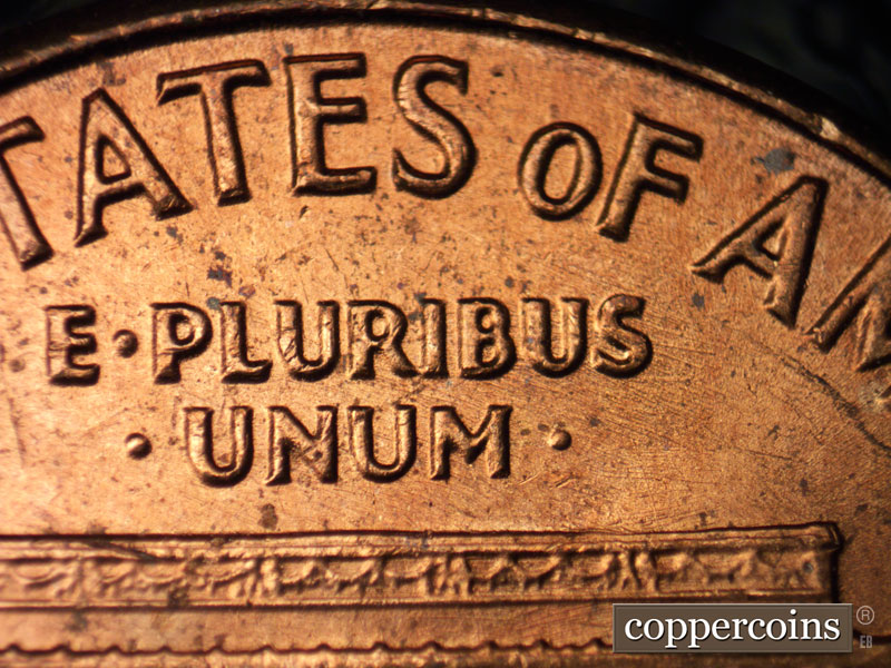 Die-stage B marker on 1964P•1DO•005 (1964 Doubled Die Obverse).