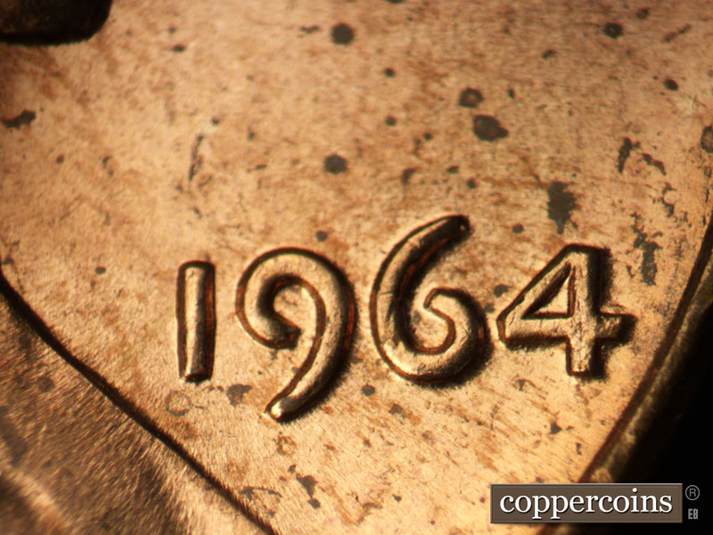 Die-stage C marker on 1964P•1DO•017 (1964 Doubled Die Obverse).