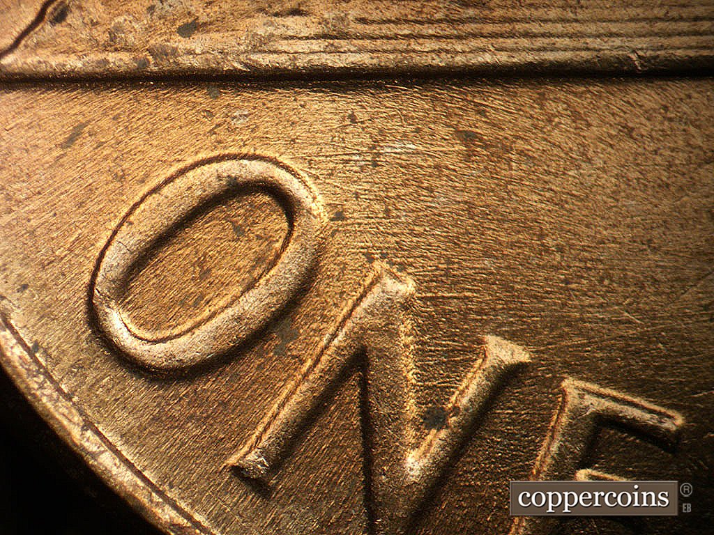 Die-stage B marker on 1964P•1DO•019 showing Die scratches through ONE CENT.