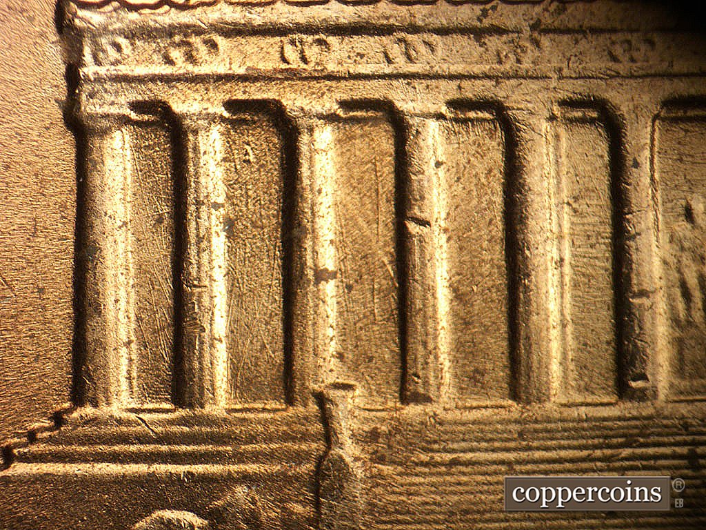 Die-stage B marker on 1964P•1DO•019 showing Die scratches in bays 1 through 5.