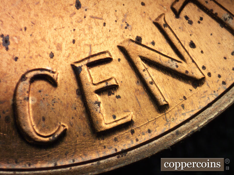 Die-stage B marker on 1964P•1DR•002P (1964 Doubled Die Reverse).