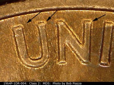 1964 Lincoln cent obverse, CopperCoins die 1964P•1DR•004.