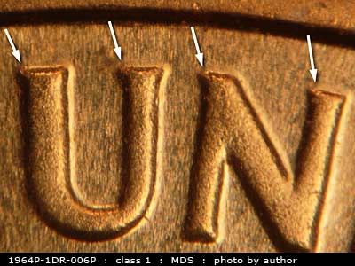 1964 Lincoln cent obverse proof, CopperCoins die 1964P•1DR•006P.