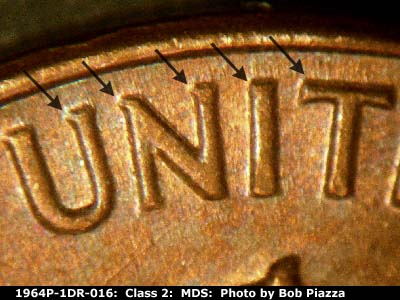 1964 Lincoln cent obverse, CopperCoins die 1964P•1DR•016.