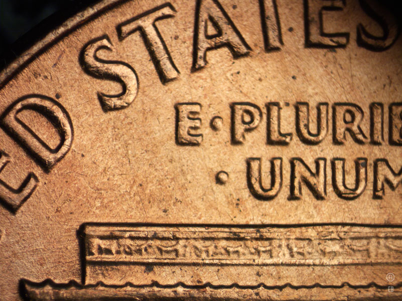 Die-stage B marker on 1964P•1DR•025 (1964 Doubled Die Reverse).