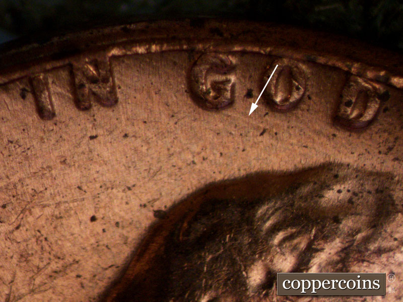 Die-stage C marker on 1968D•1MM•002 (1968 Repunched Mint Mark).